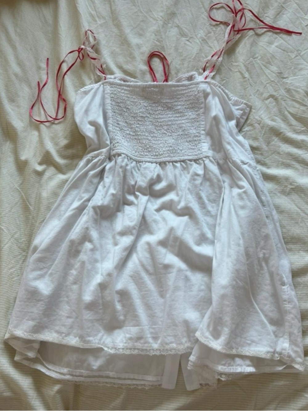 Kimchi Blue Button up Dress with Red Ribbon Detail - Picture 2 of 3